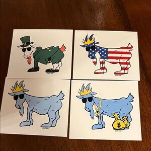Cool Goat Sticker Set - Blue, Green, Red, White